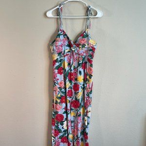 Floral Linen Wide Leg Romper Size Medium